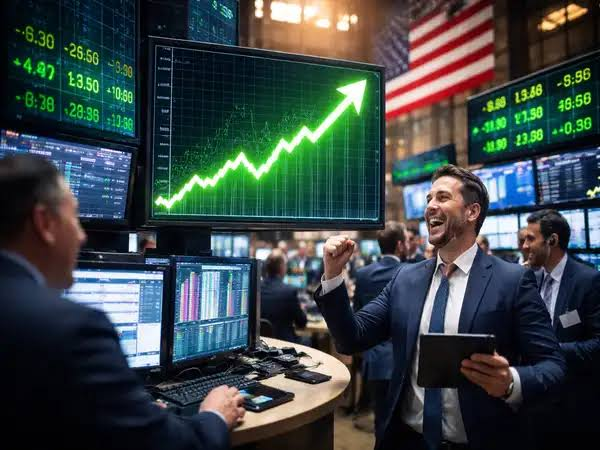 Rising Dow chart over weak jobs report data showing bad news is good news market reaction July 2026