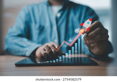 Rocket launch over stock chart representing SpaceX joining the Nasdaq-100 index July 2026